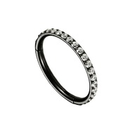 Čierny clicker prsteň s bielymi zirkónmi - helix 1,2/6 Čierny clicker prsteň s bielymi zirkónmi - helix 1,2/6