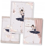 Sada 3 obrázkov plagátov A4, BALLERINA DANCER Sada 3 obrázkov plagátov A4, BALLERINA DANCER