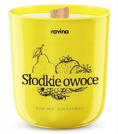 Tradičná sójová vonná sviečka s dreveným knôtom Ravina - Słodkie Owoce