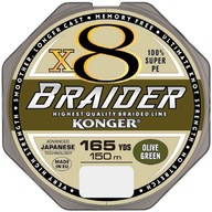 Oplet Konger Braider X8 0,14mm/150m Zelený Oplet Konger Braider X8 0,14mm/150m Zelený