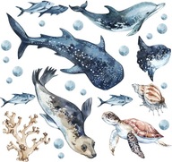 Nálepky na stenu SEA ANIMALS pre deti Nálepky na stenu SEA ANIMALS pre deti