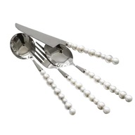 4-dielna súprava príborov s perleťovou rúčkou Vidlička na čaj