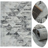 ART DECO plocho tkaný koberec 120x170, módny šedý moderný, hustý, hustý