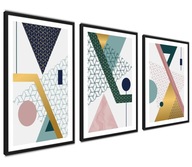 Moderné plagáty Abstraktná geometria Gold XL Moderné plagáty Abstraktná geometria Gold XL