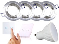 Set Halogen LED 4x Objímka + Vypínač + Žiarovky Set Halogen LED 4x Objímka + Vypínač + Žiarovky