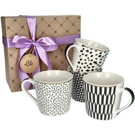 Porcelánový hrnček, sada 4 ks, na kávu, 350 ml, vianočný darček pre mamu Porcelánový hrnček, sada 4 ks, na kávu, 350 ml, vianočný darček pre mamu
