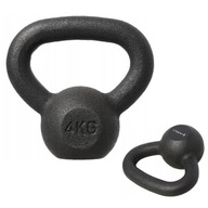 Kettlebell, čierne liatinové závažie s rukoväťou na silové cvičenia, 4 kg HMS Kettlebell, čierne liatinové závažie s rukoväťou na silové cvičenia, 4 kg HMS