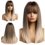 Parochňa vlasy AKO PRÍRODNÁ blond ombre BANGES Parochňa vlasy AKO PRÍRODNÁ blond ombre BANGES