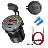 AUTOVOLTMETER USB NABÍJAČKA RÝCHLE NABÍJANIE 3.0 USB USB-C 5V 3A AUTOVOLTMETER USB NABÍJAČKA RÝCHLE NABÍJANIE 3.0 USB USB-C 5V 3A