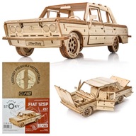 Malý príbeh Drevené poľské 3D puzzle auto - FSO Duży Fiat 125p