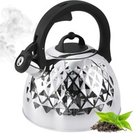 Rýchlovarná kanvica s píšťalkou, GAS INDUCTION, lesklá oceľ, 2,5L Rýchlovarná kanvica s píšťalkou, GAS INDUCTION, lesklá oceľ, 2,5L
