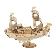 Drevené 3D puzzle Robotime - Japonská plachetnica