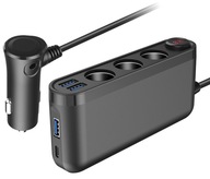 SPLITTER ZAPAĽOVAČ ADAPTÉR NABÍJAČKA DO AUTO 120W QC 4xUSB +USB-C SPLITTER ZAPAĽOVAČ ADAPTÉR NABÍJAČKA DO AUTO 120W QC 4xUSB +USB-C