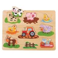 Drevené puzzle s rúčkami, náučná farma Drevené puzzle s rúčkami, náučná farma
