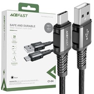 ACEFAST USB - USB TYP C KÁBEL 1,2M, 3A ČIERNY ACEFAST USB - USB TYP C KÁBEL 1,2M, 3A ČIERNY