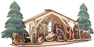 VEĽKÝ 40 CM Vianočný betlehem 3D stajňa V1