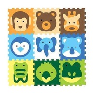 Veľká penová podložka Puzzle zvieratká 9ks. usmievavý Veľká penová podložka Puzzle zvieratká 9ks. usmievavý