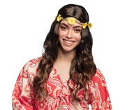 Parochňa Joy s kučeravými hnedými vlasmi a čelenkou Hippie party retro maškarné šaty Parochňa Joy s kučeravými hnedými vlasmi a čelenkou Hippie party retro maškarné šaty