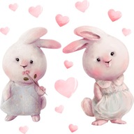 Nálepky na stenu BUNNY HEARTS pre dievčatá Nálepky na stenu BUNNY HEARTS pre dievčatá