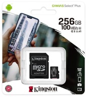 KINGSTON MICROSD CARD 256 GB MICRO CL10 ADAPTÉR