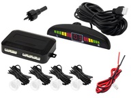 4X CÚVACIE PARKOVACIE SENZORY SADA BUZZER DISPLEJ PREDNÝ ZADNÝ BIELY 4X CÚVACIE PARKOVACIE SENZORY SADA BUZZER DISPLEJ PREDNÝ ZADNÝ BIELY