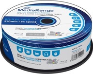 MEDIARANGE BLU-RAY BD-R DL 50GB 6x 25ks TLAČITEĽNÉ