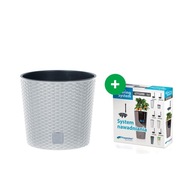 Kvetináč RATO LOW DRTUS200L ratan + systém White Kvetináč RATO LOW DRTUS200L ratan + systém White