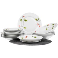 VEČEROVÝ SERVIS SADA TANIEROV PRE 6 OSÔB PORCELÁN 18 EL DIVOKÁ RUŽA VEČEROVÝ SERVIS SADA TANIEROV PRE 6 OSÔB PORCELÁN 18 EL DIVOKÁ RUŽA