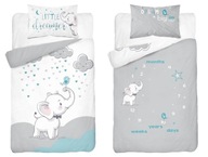 Bambusové detské obliečky ELEPHANT 100x135 modrá (3943A)