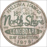 Kovový plagát na vývesný štít North Shore Surf