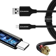 Rýchly nabíjací kábel USB C, LONG 1,8M, pre rýchle nabíjanie Samsung opletený