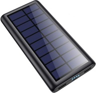 SOLAR POWERBANK 26800mAh USB LED 2.1A ČIERNA