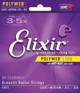 Gitarové struny Elixir 11075 PW L/M. akustika 12-56 Gitarové struny Elixir 11075 PW L/M. akustika 12-56