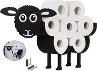 Držiak na toaletný papier ovca Čierny držiak na toaletu Policový vešiak do kúpeľne