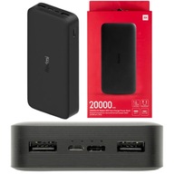 XIAOMI Fast Charge Power Bank 20000mAh čierna 2xUSB 1x USB C rýchle nabíjanie