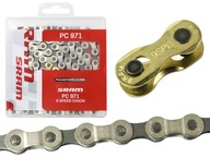 Reťaz Sram PC 971, 9-rýchlostná strieborná a šedá, klip Reťaz Sram PC 971, 9-rýchlostná strieborná a šedá, klip