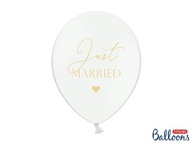 Biele latexové balóny. - Just Married - 50 ks. Biele latexové balóny. - Just Married - 50 ks.