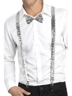 DISCO OUTFIT SET STRIEBORNÝ FLITROVÝ ÚVAZOK GLITTROVÝ MOTÝLIK DISCO OUTFIT SET STRIEBORNÝ FLITROVÝ ÚVAZOK GLITTROVÝ MOTÝLIK