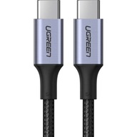 Ugreen US316 USB-C kábel pre smartfón, rýchly nylonový kábel, 100W 5A 1 m Ugreen US316 USB-C kábel pre smartfón, rýchly nylonový kábel, 100W 5A 1 m