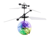 Disco guľa LED lietajúca, svietiaca, ručne ovládaná, robotický dron, pohybový senzor
