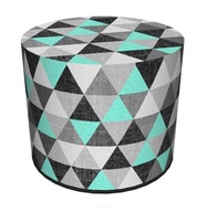 Pouffe so sivými a zelenými trojuholníkmi - Figaro Pouffe so sivými a zelenými trojuholníkmi - Figaro