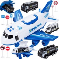 Policajné lietadlo skladací poháňaný policajný transportér + 3 zvuky áut Policajné lietadlo skladací poháňaný policajný transportér + 3 zvuky áut