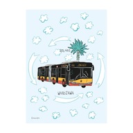 Plagát A4 Varšava Solaris Urbino 18 autobus Plagát A4 Varšava Solaris Urbino 18 autobus