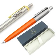 Oranžové guľôčkové pero Parker Jotter + puzdro + gravírovanie