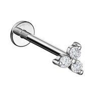 Malý krištáľový kvetinový labret - vnútorný závit 1,2/8/5 strieborný Malý krištáľový kvetinový labret - vnútorný závit 1,2/8/5 strieborný