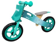 TYRKYSOVÝ drevený balančný bicykel, EVA kolesá