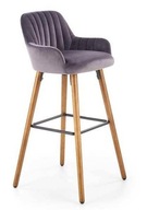 Barová stolička, barová stolička, H93, sivý zamat