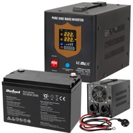 Núdzový zdroj UPS Kemot PROsinus 500 12V/230V s batériou 100Ah