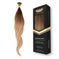 Pramene prsteňov 50 55 cm 25 prameňov - ombre mikrokrúžkové návleky s tmavými korienkami Pramene prsteňov 50 55 cm 25 prameňov - ombre mikrokrúžkové návleky s tmavými korienkami