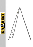 Profesionálny hliníkový záhradný rebrík, 12 stupňov, DRABEST, 150 kg